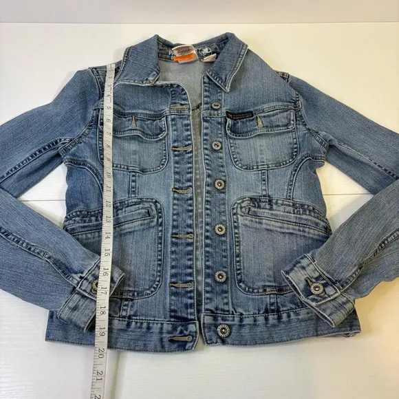 Parasuco Blue Jean Jacket Classic Cropped Design Size XS