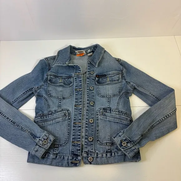 Parasuco Blue Jean Jacket Classic Cropped Design Size XS