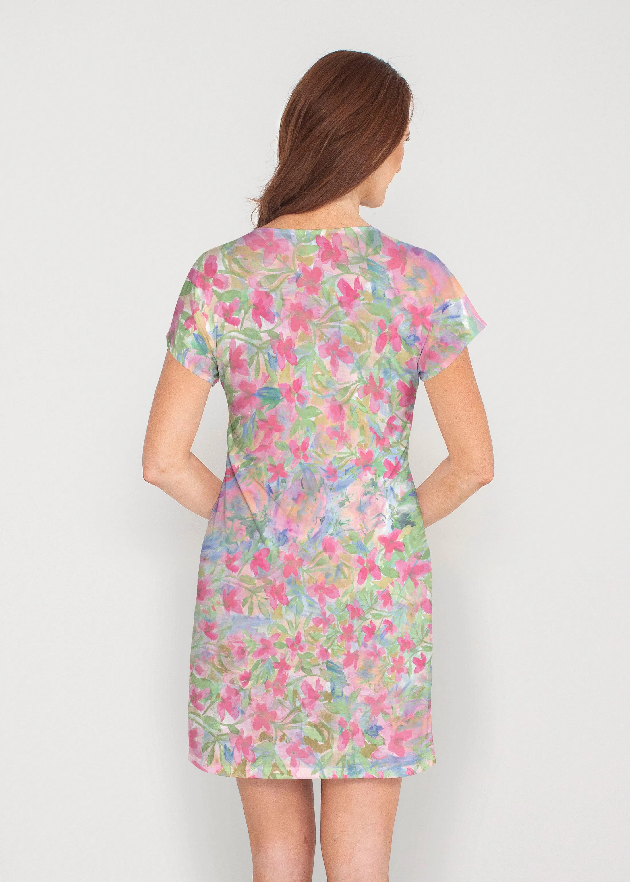 Penelope (17255) ~ French Terry Short Sleeve Crew Dress