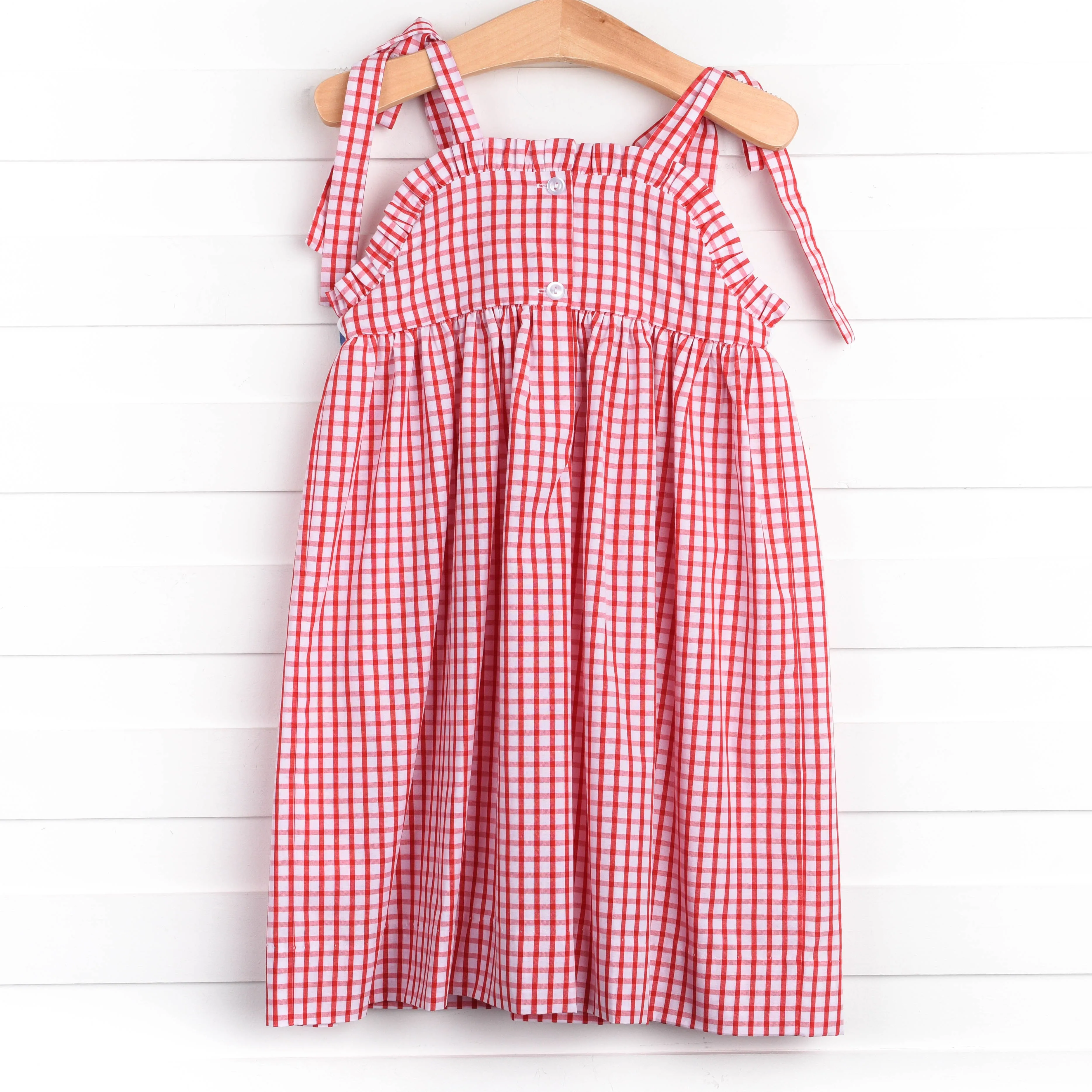 Penmanship Pal Smocked Dress, Red