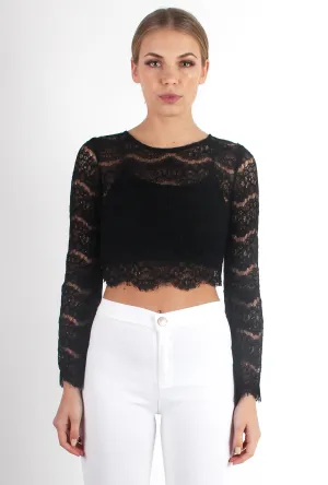 Penny Black Lace Crop Top