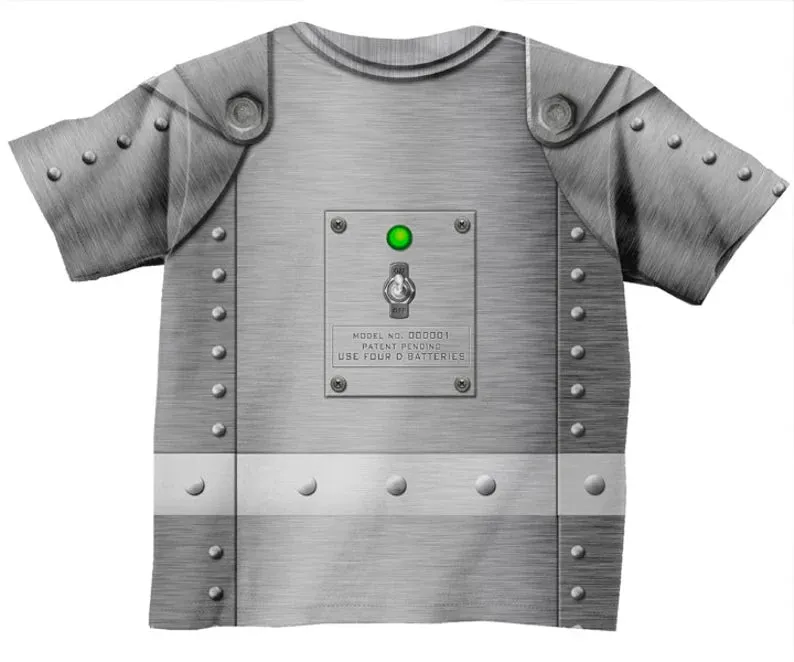 Personalized Robot Shirt, Boys Retro Robot Birthday Shirt, Robot Costume T-Shirt, Boy's Top