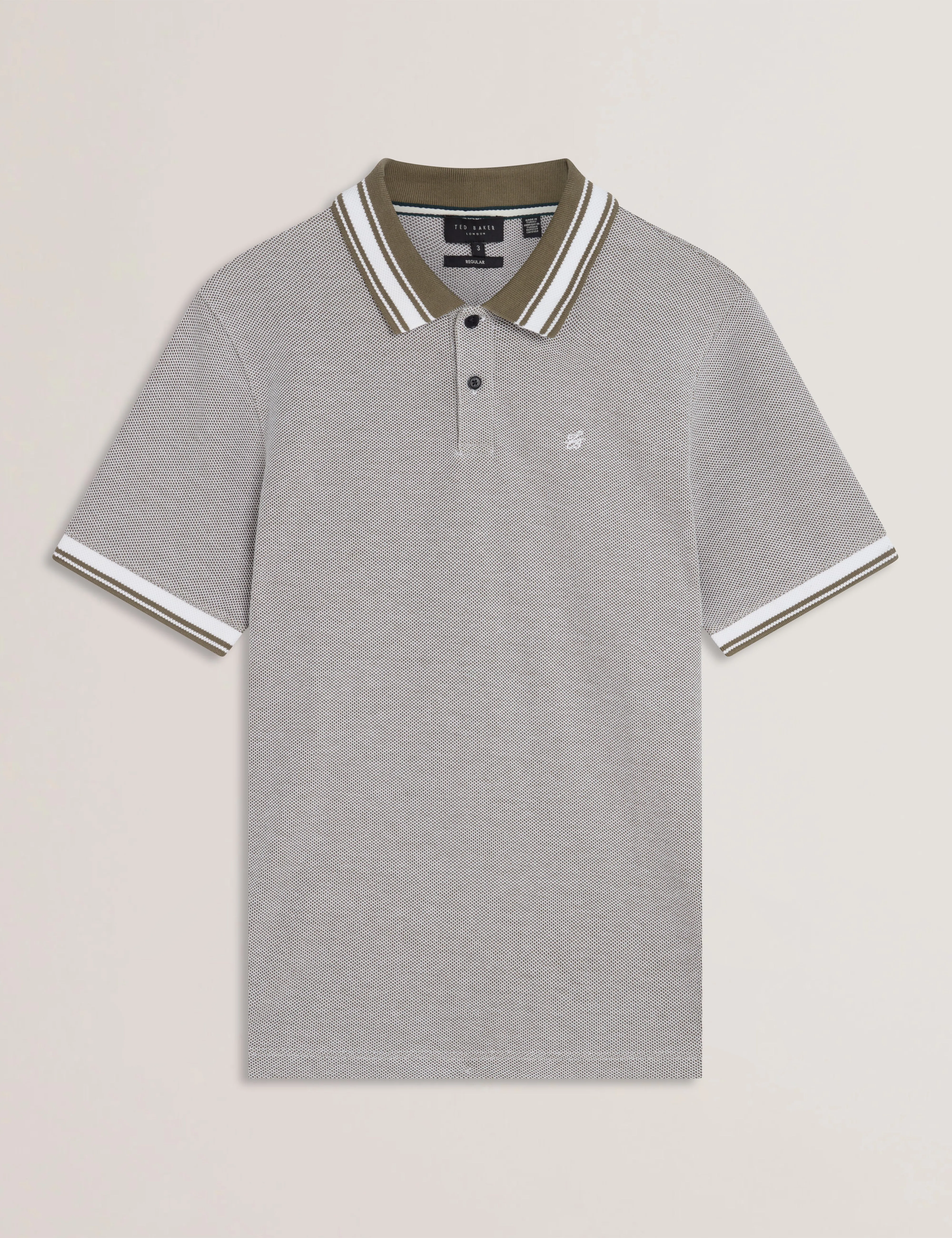 Phenes Short Sleeve Regular Fit Textured Polo Olive
