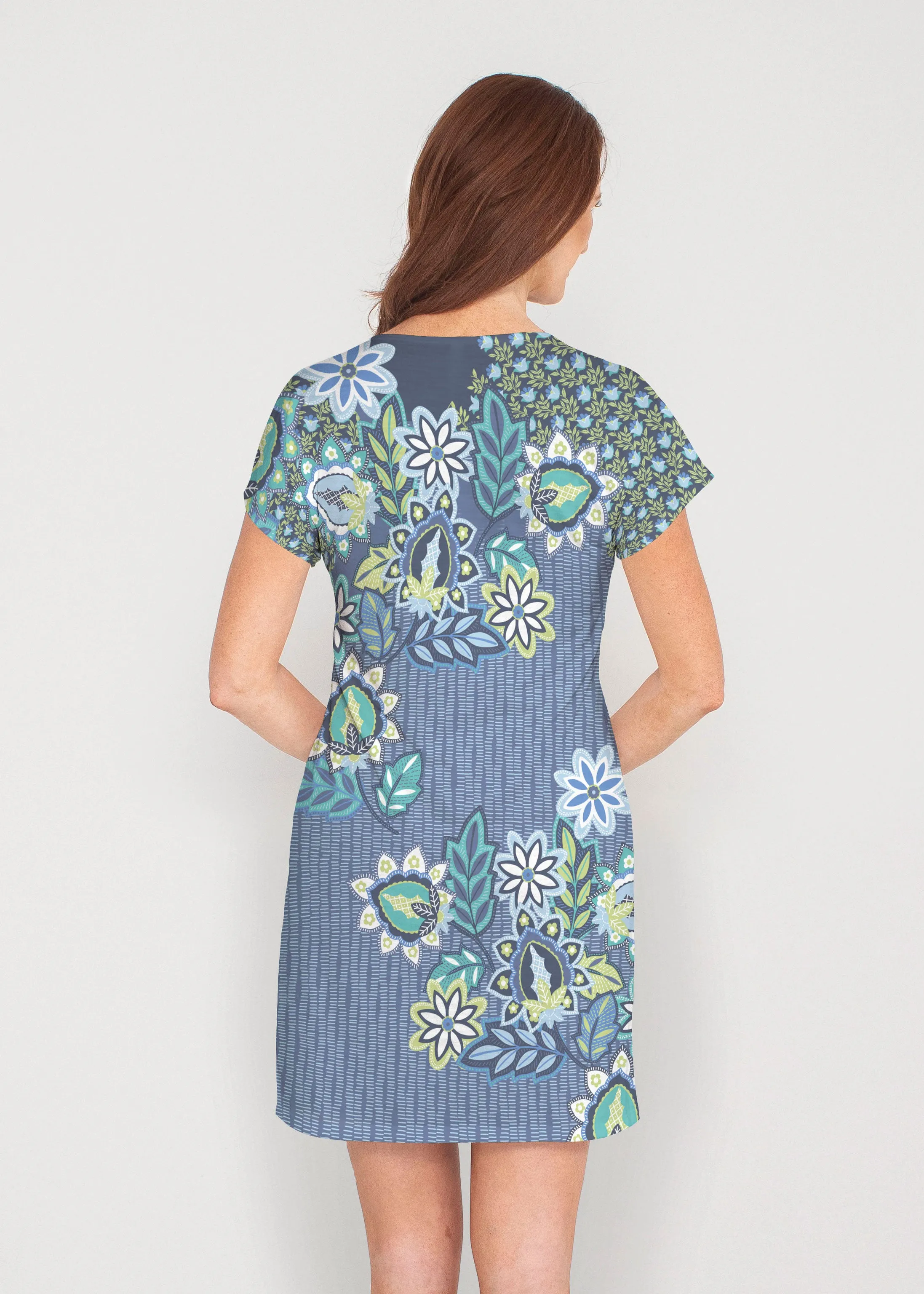 Phoebe (13581) ~ French Terry Short Sleeve Crew Dress