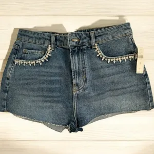 PILCRO anthro brand shorts with faux diamond bling near pockets. NWT
