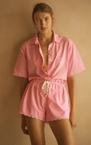 Pink Scallop Shorts