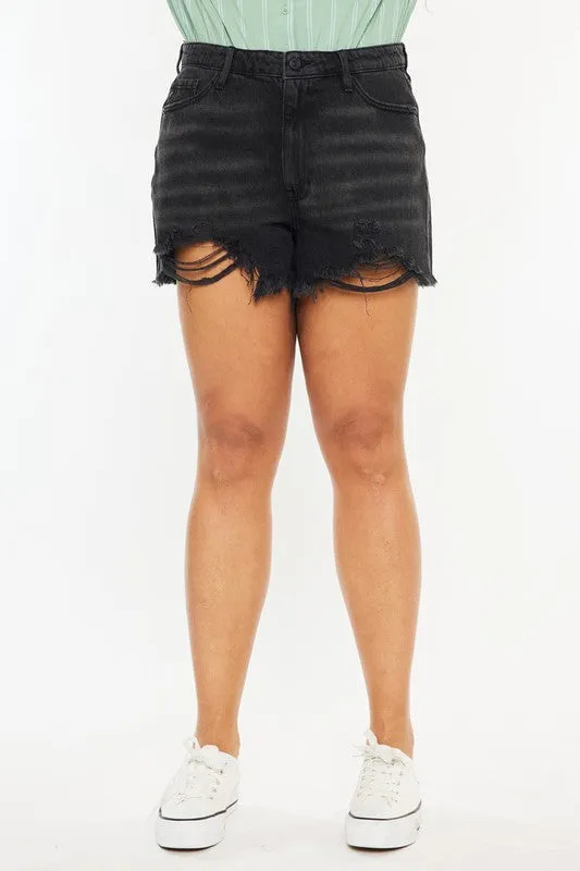 PLUS HIGH RISE MOM SHORTS