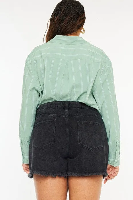 PLUS HIGH RISE MOM SHORTS