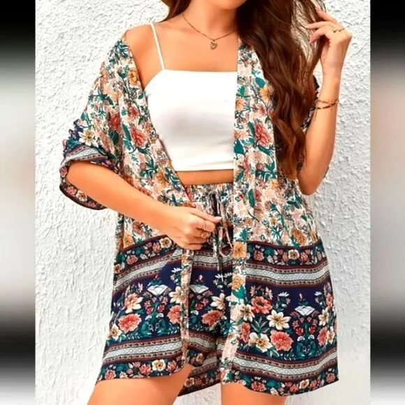 Plus size boho 2pc floral set sz 4X