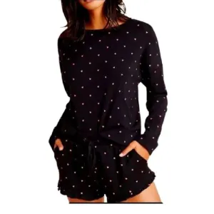 PlushApparel Fleece Lined PJ Set Top and Shorts
