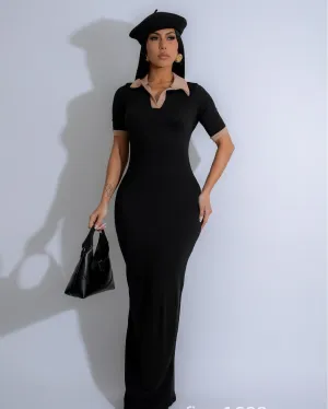 Polo collar hip hugging Dress