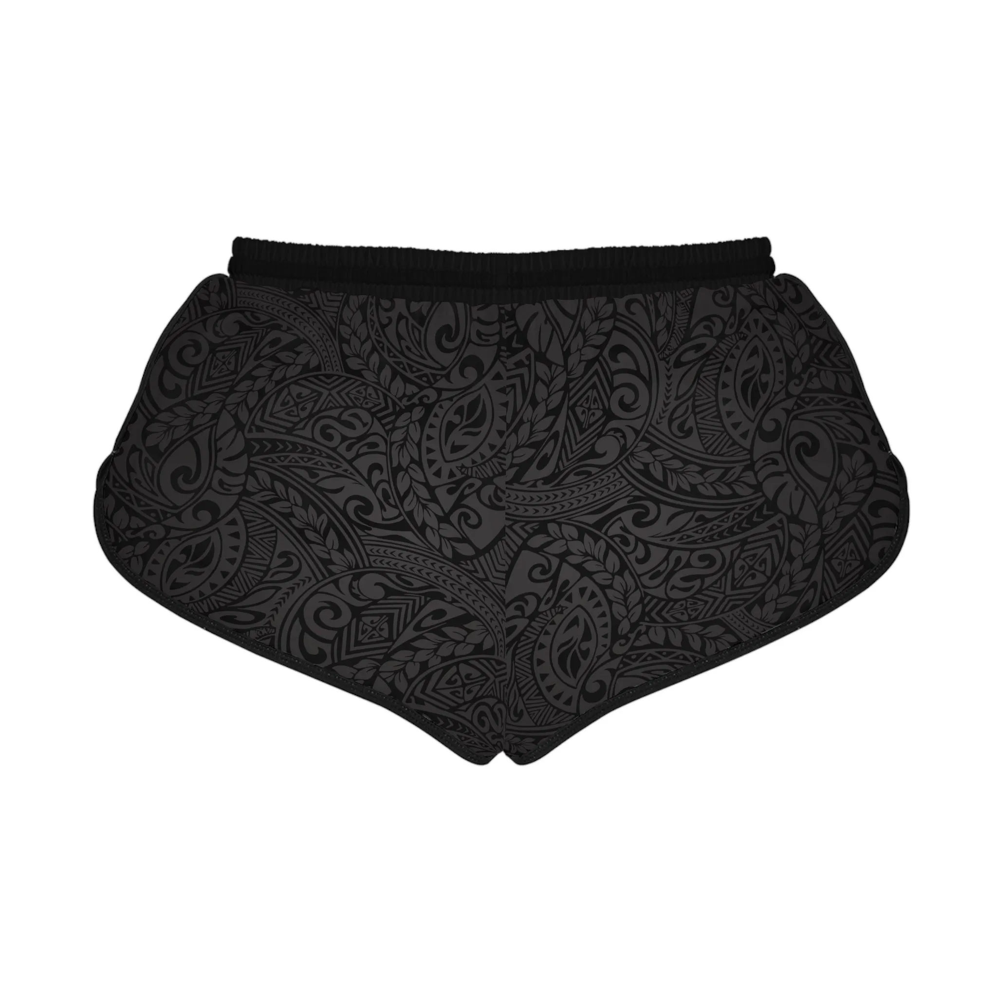 Polynesian Tribal in Black & Grey Relaxed Shorts