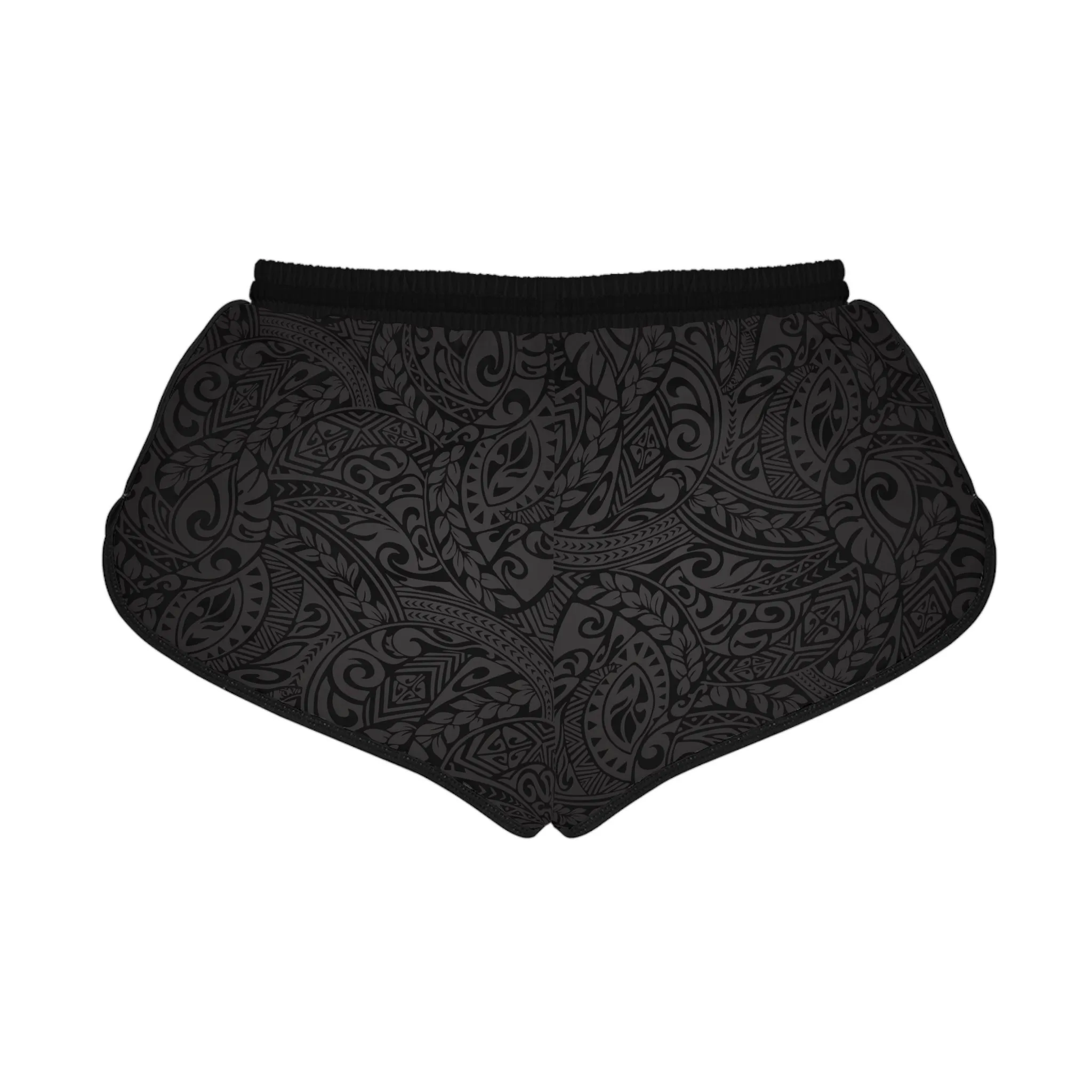 Polynesian Tribal in Black & Grey Relaxed Shorts