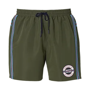 Porsche Men's Swim Shorts, Olive Green - Martini Racing