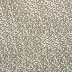 Printed Poly Cotton Ochre Floral