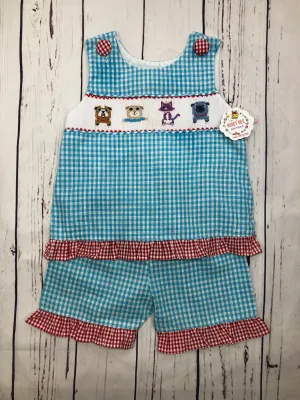 Puppy pals smocked set