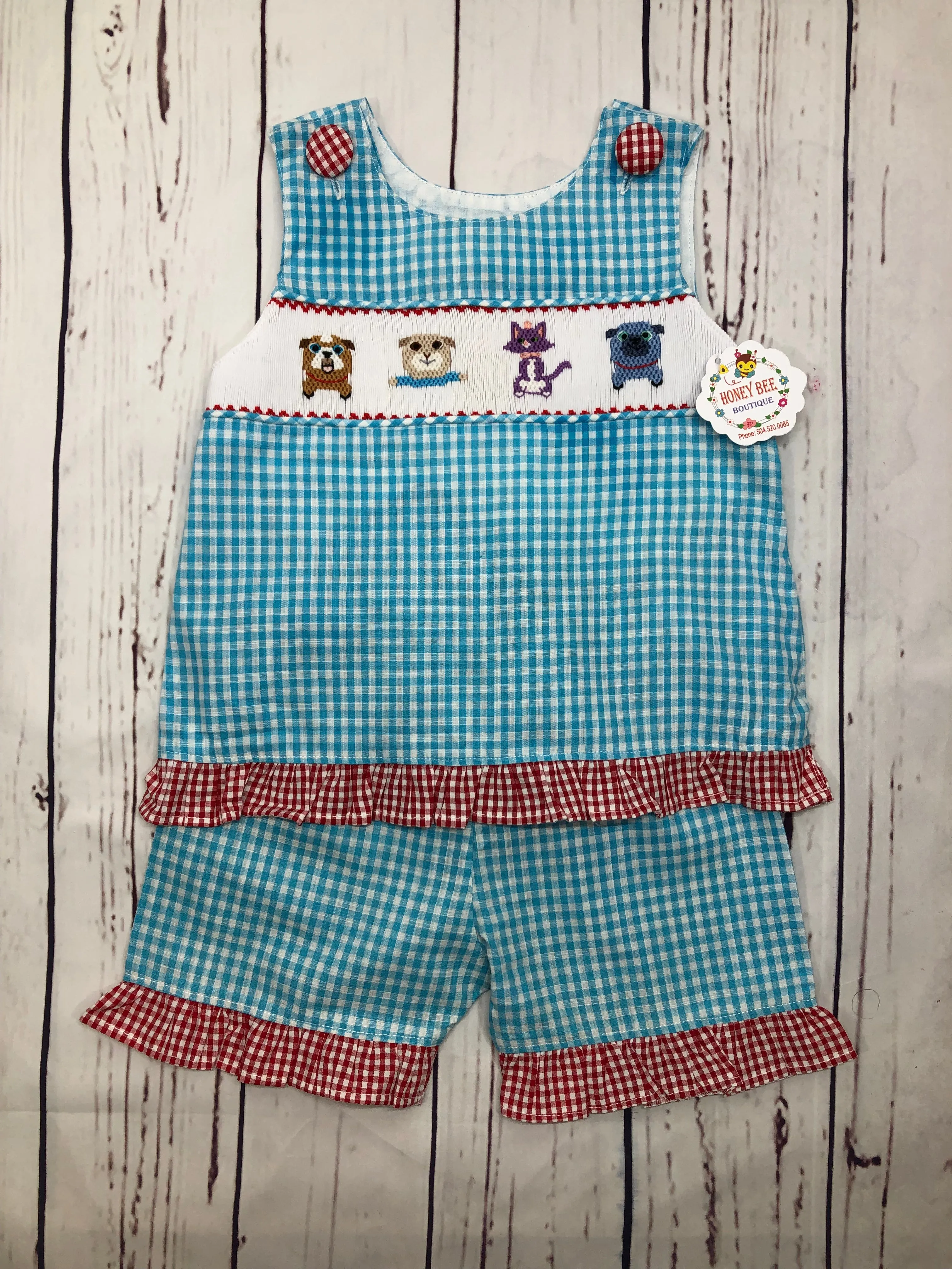 Puppy pals smocked set