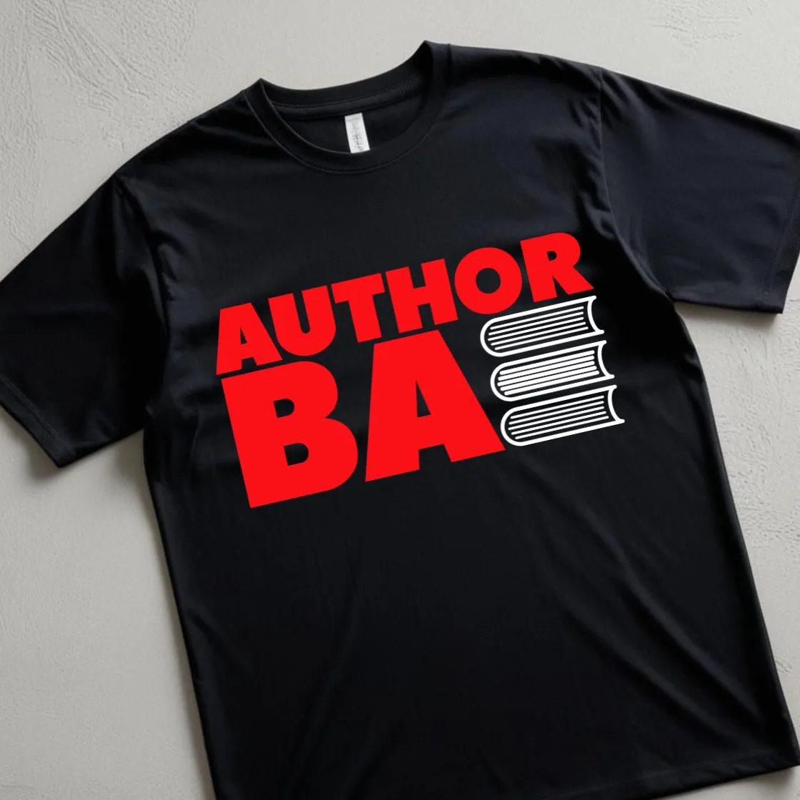 "Author Bae" Black & Red Tee