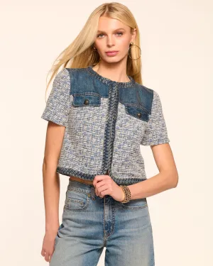 Ramy Brook - Women - Indigo Tweed Libby Short Sleeve Jacket