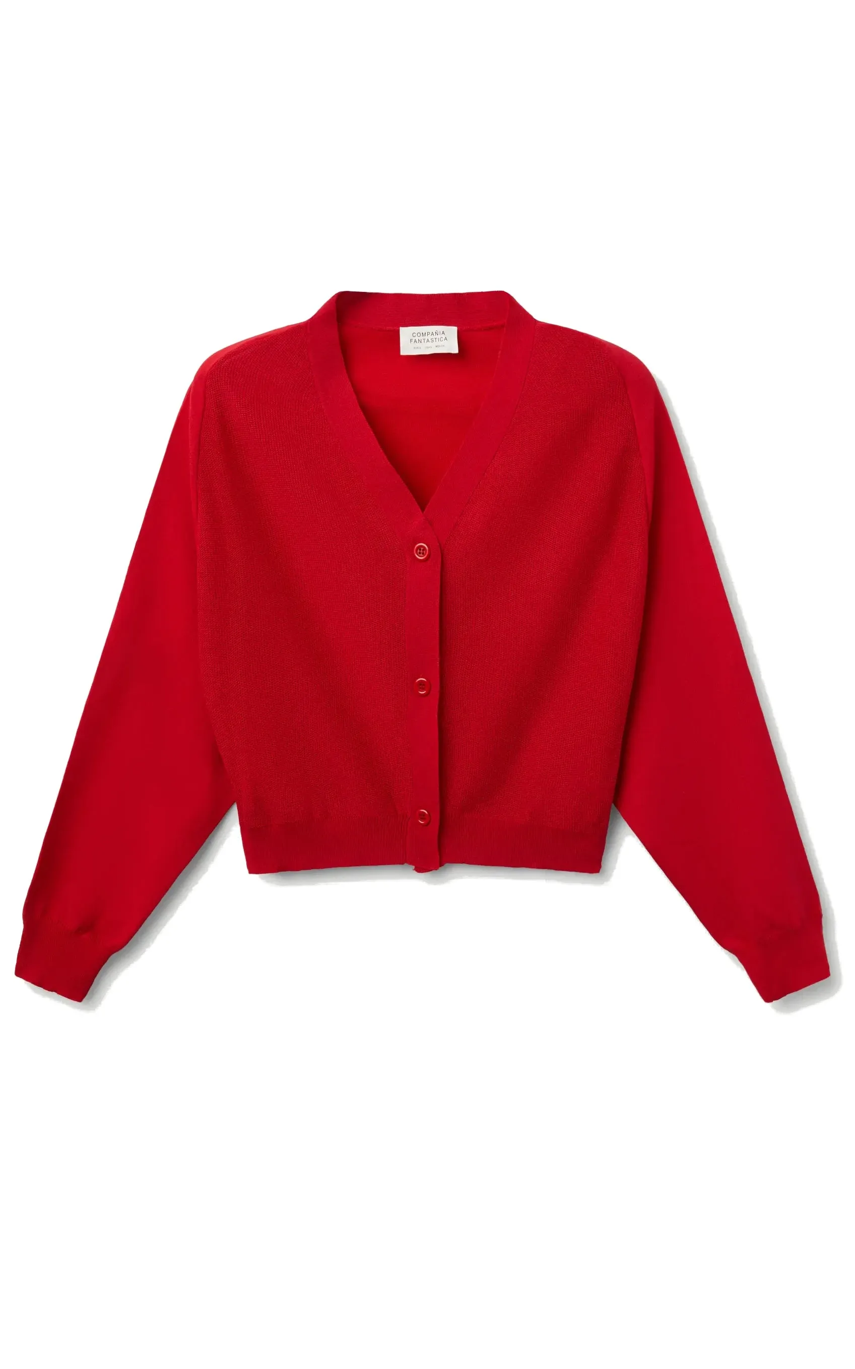 Red Fine Knit Cardigan