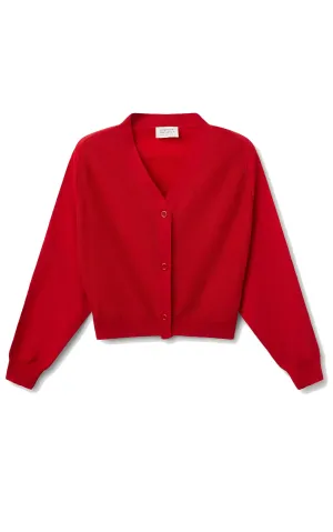 Red Fine Knit Cardigan