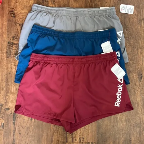 Reebok Athletic Shorts Set - Blue, Gray, maroon size XL NWT 3 pairs