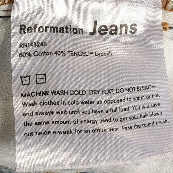 Reformation High Rise Dixie Jean Shorts In Tahoe