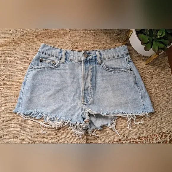 Reformation High Rise Dixie Jean Shorts In Tahoe