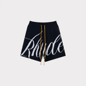 rhude short knitted black short