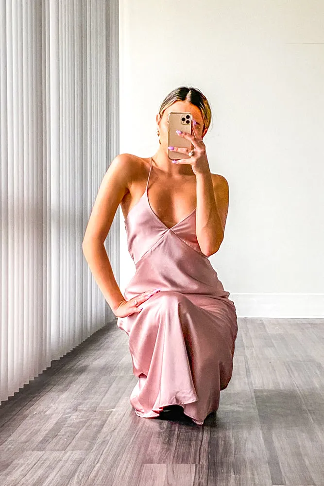 Riviera Satin Midi Dress