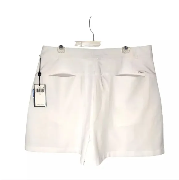 RLX Ralph Lauren Womens Shorts Size Large White Wide Leg Pleated Performance New