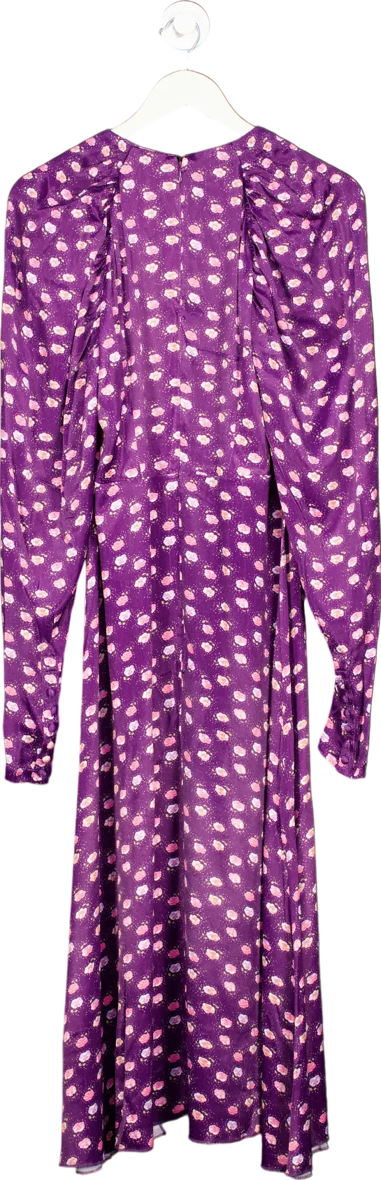 ROTATE Purple Clair Pansy print midi Dress DK40 UK 12