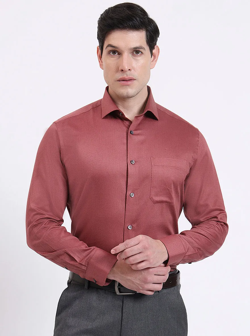 Rust Solid Slim Fit Formal Shirt | Metal