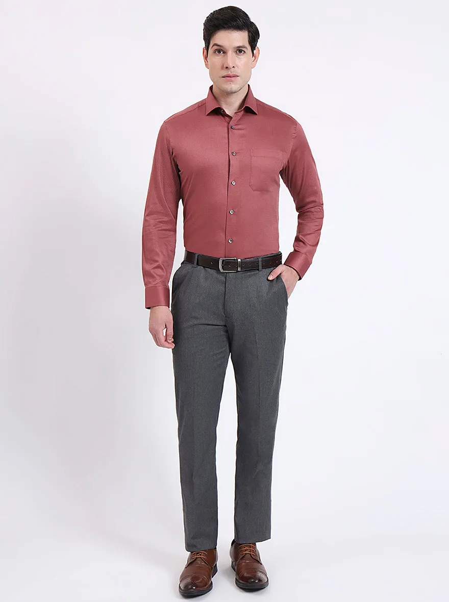 Rust Solid Slim Fit Formal Shirt | Metal