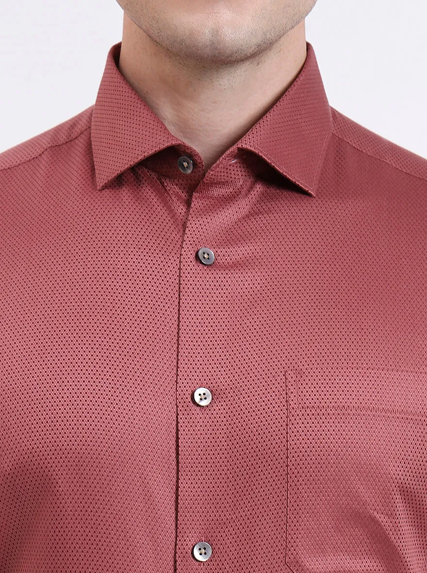 Rust Solid Slim Fit Formal Shirt | Metal
