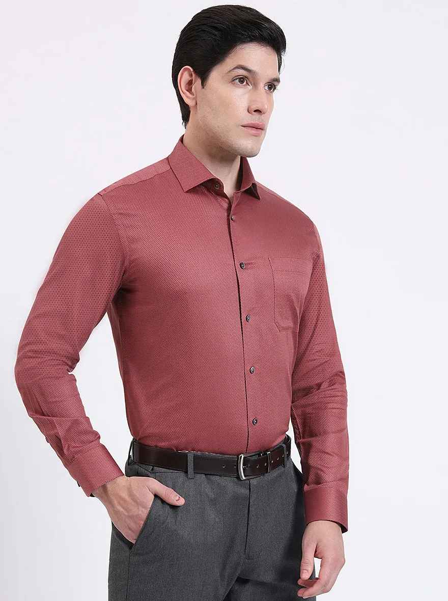 Rust Solid Slim Fit Formal Shirt | Metal