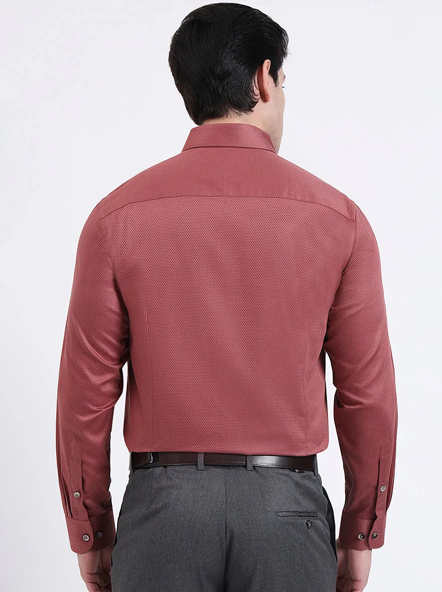 Rust Solid Slim Fit Formal Shirt | Metal
