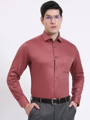 Rust Solid Slim Fit Formal Shirt | Metal