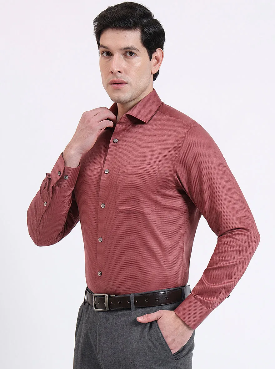 Rust Solid Slim Fit Formal Shirt | Metal