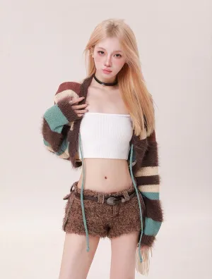 Rustic Textured Mini Shorts