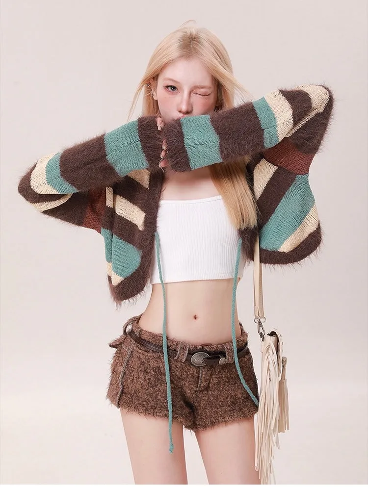 Rustic Textured Mini Shorts