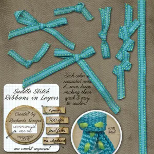 Saddle Stitch Ribbons in Layers