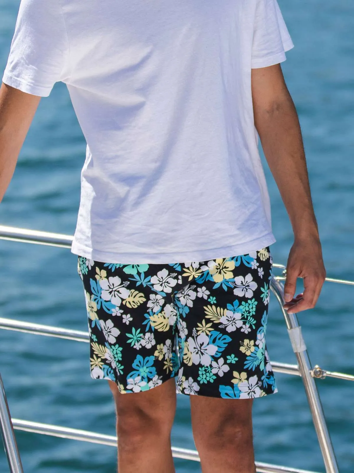 Samoa Hawaiian Knitted Short - Black/Blue