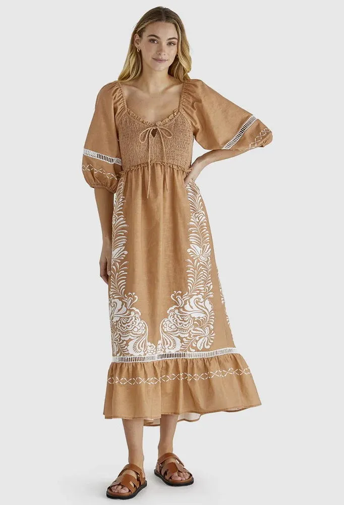 Sass Clothing - Brandy Dress - Chai Print