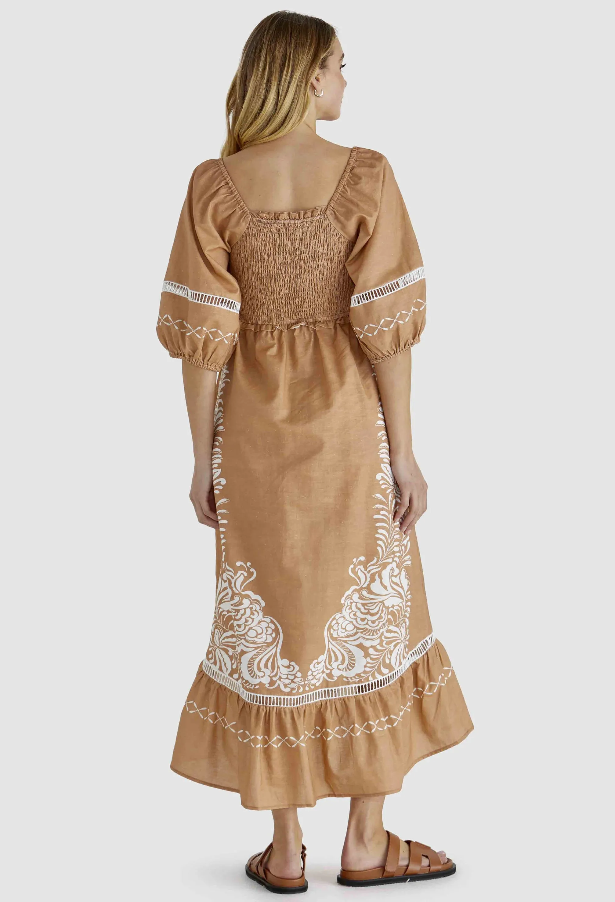 Sass Clothing - Brandy Dress - Chai Print