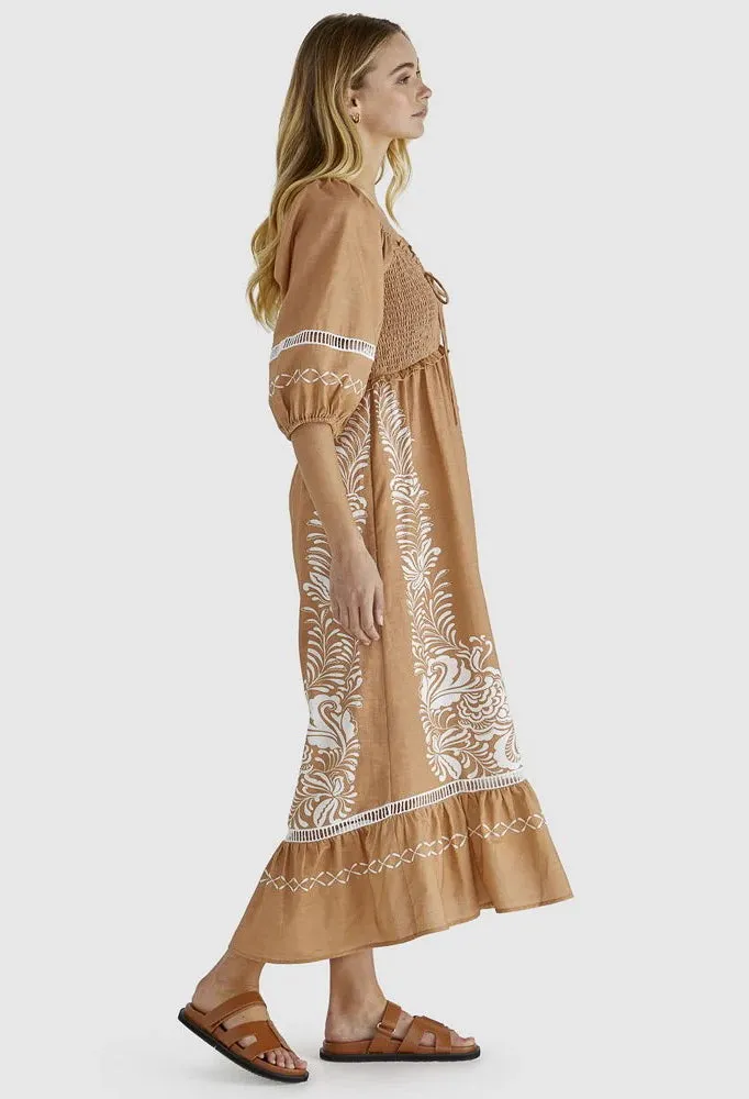 Sass Clothing - Brandy Dress - Chai Print