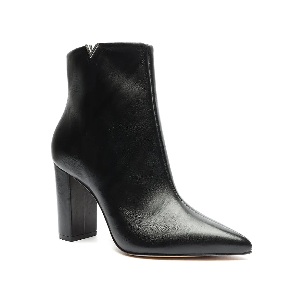 Schutz Black Leather Short Heel Boots