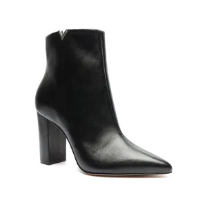 Schutz Black Leather Short Heel Boots