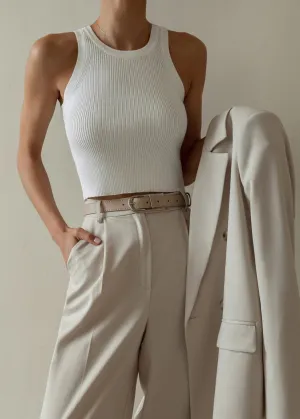 Sculpted Ease - Ribbed Knit Sleeveless Tank