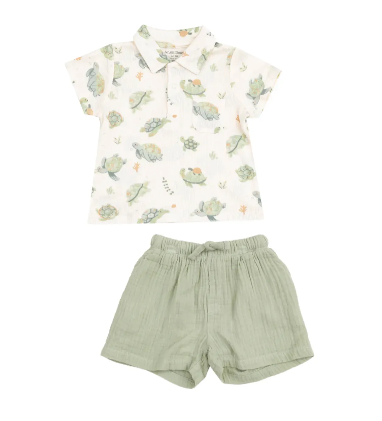 Sea Turtles Polo Shirt and Muslin Short
